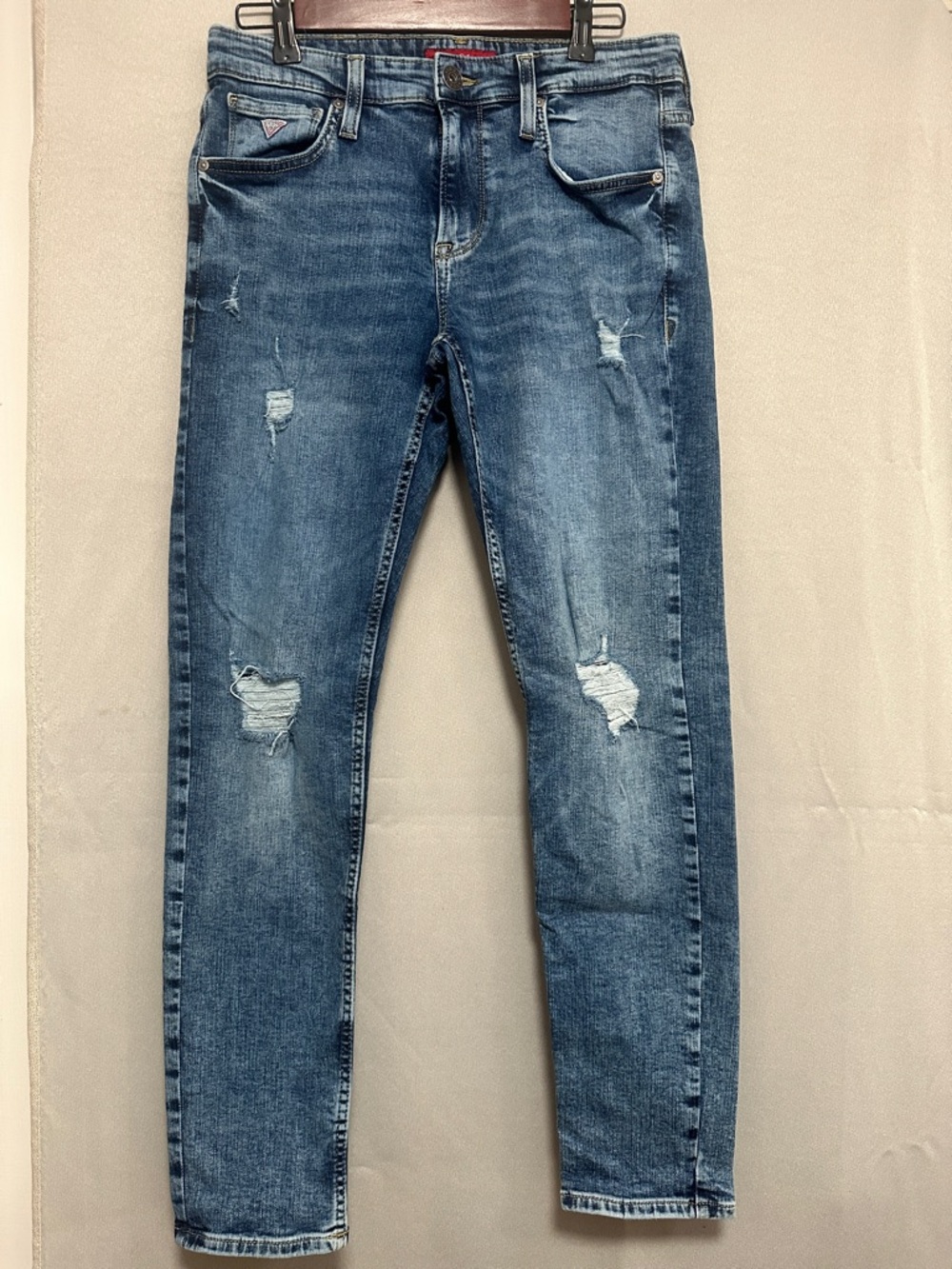 Guess Men’s Skinny Distressed Blue Jeans